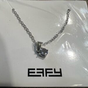 Effy Silver Tone Lavender Glass Pendant Necklace 17” D18